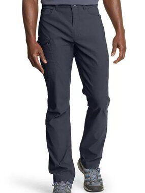 Eddie Bauer Men’s Navy Rainer Tech Pants with Zip Pocket Size 34 x 30